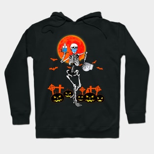 Happy Halloween Party Dancing Skeletons Halloween Funny Hoodie